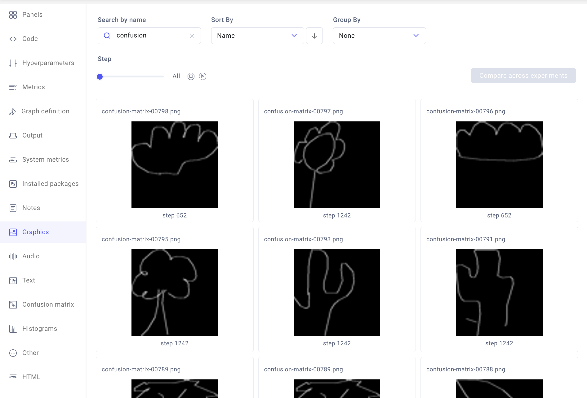 Example images in Graphics tab