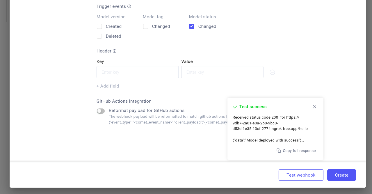 Webhook test success